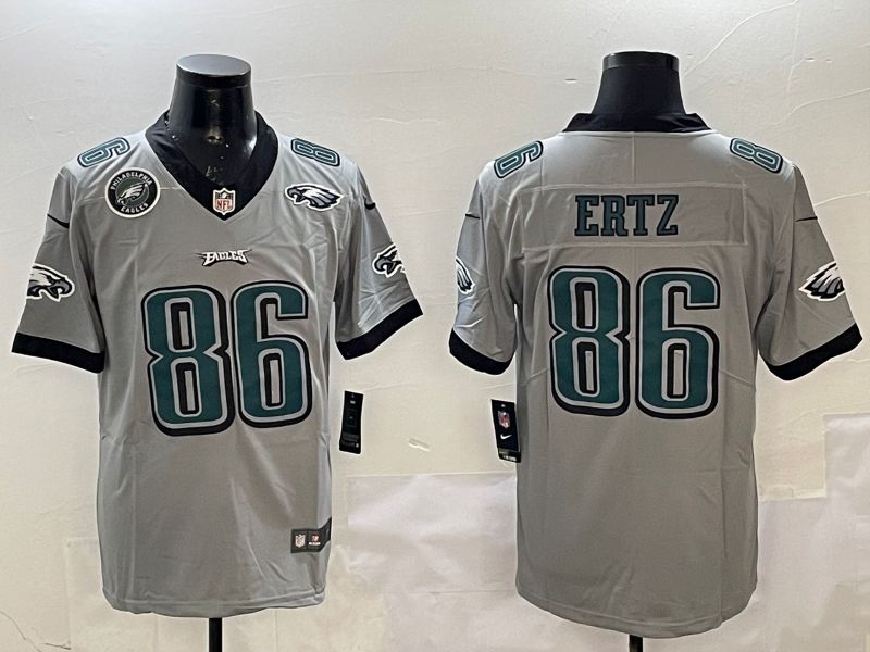 Men Philadelphia Eagles 86 Ertz Grey 2025 Nike Vapor Limited NFL Jersey style 6